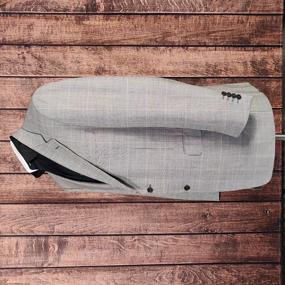 Wool Houndstooth Black and White Mens Two Button Sport Coat Excellent Condition - Picture 2 of 16